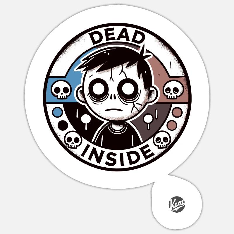 Zombie Boy: Dead Inside - Sticker size S (10 x 10 cm) - white matte