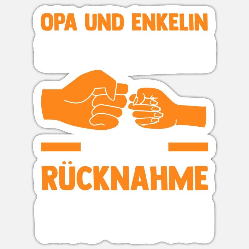 Papi et petit-fils - Sticker taille S (10 x 10 cm) - blanc mat