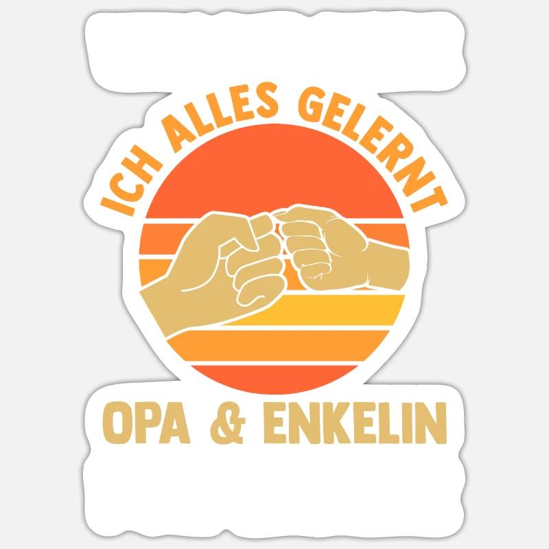 Papi et petit-fils Sticker taille S (10 x 10 cm)