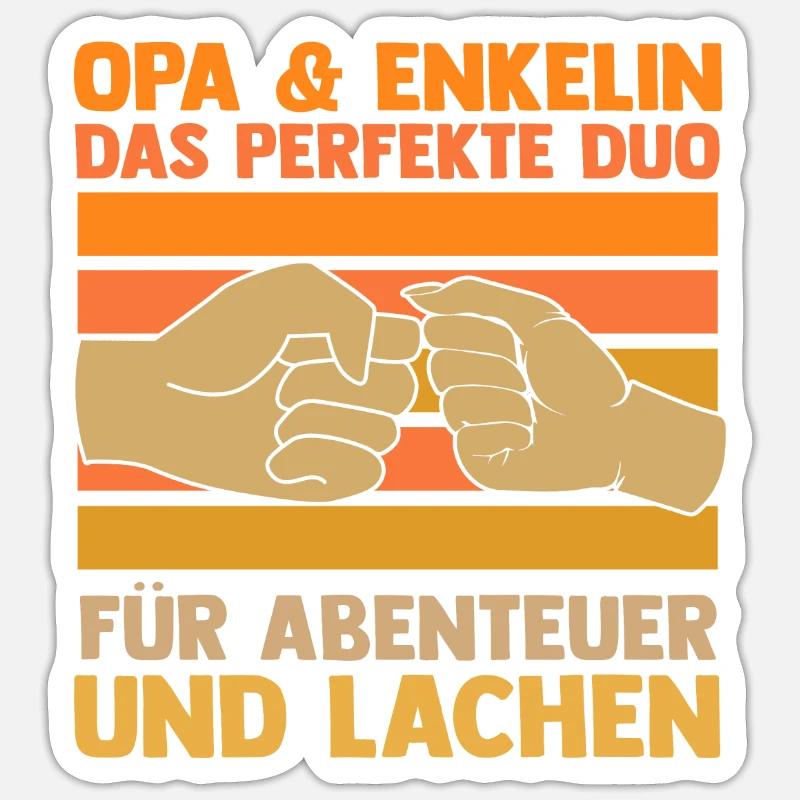 Papi et petite-fille - Sticker taille S (10 x 10 cm) - blanc mat