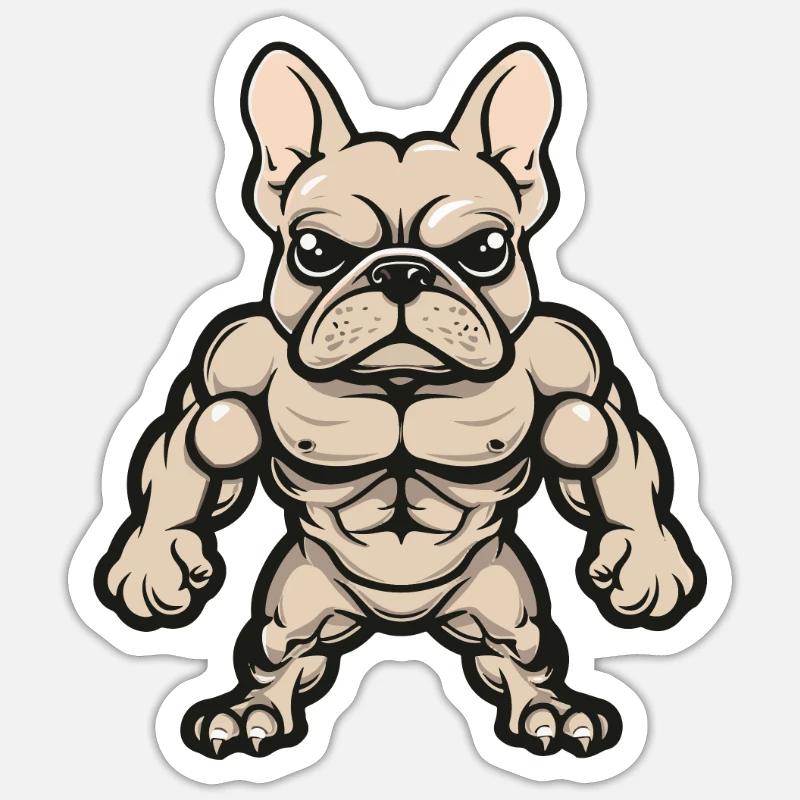 Bande dessinée de chien - Sticker taille S (10 x 10 cm) - blanc mat