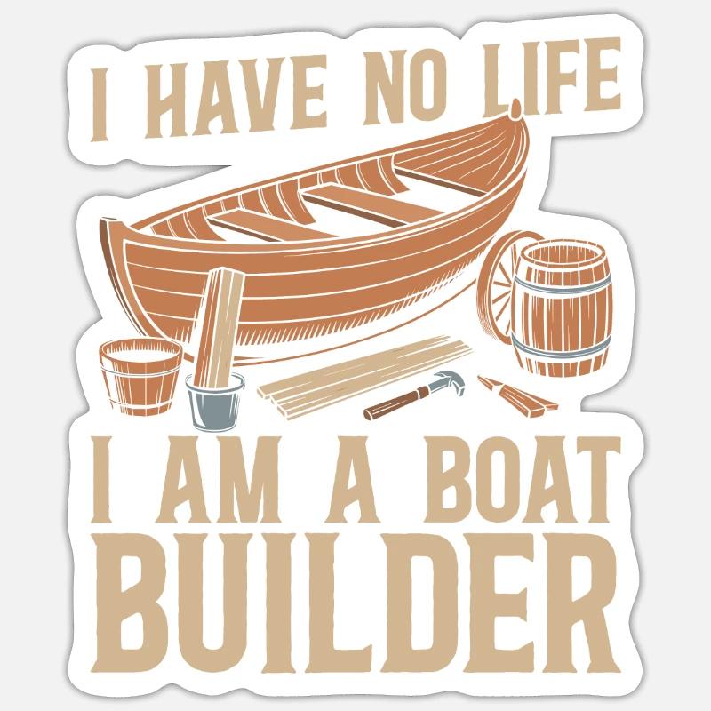 Constructeurs de bateaux - Sticker taille S (10 x 10 cm) - blanc mat
