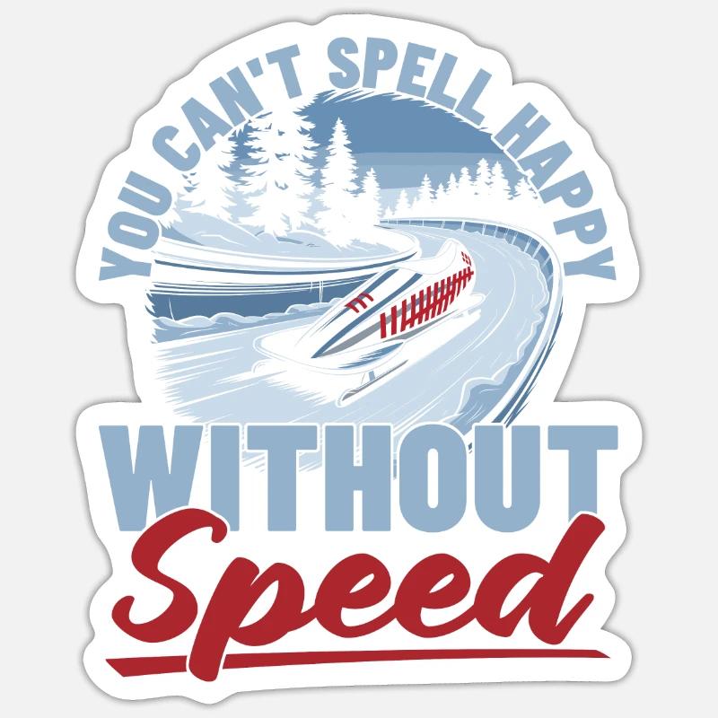 Bobsledding - Sticker size S (10 x 10 cm) - white matte