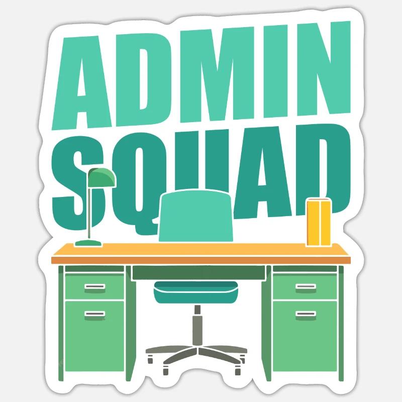 Escouade d’administrateurs - Sticker taille S (10 x 10 cm) - blanc mat