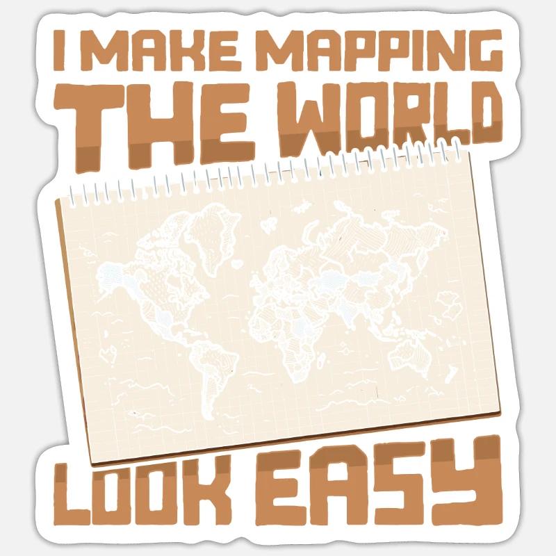 Kartograph - Sticker Größe S (10 x 10 cm) - Mattweiß