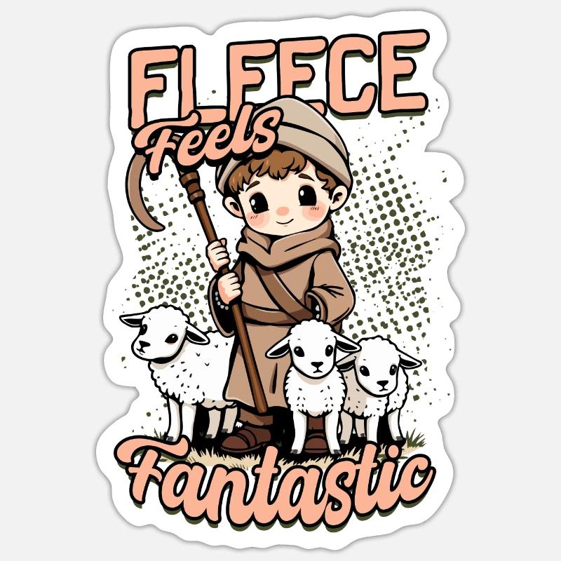Shepherd Sheep Sheep Shepherd - Sticker size S (10 x 10 cm) - white matte