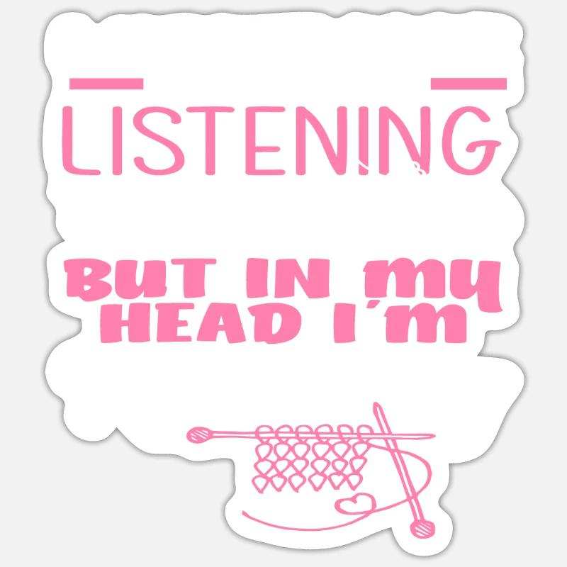 Thoughts while knitting - Sticker size S (10 x 10 cm) - white matte