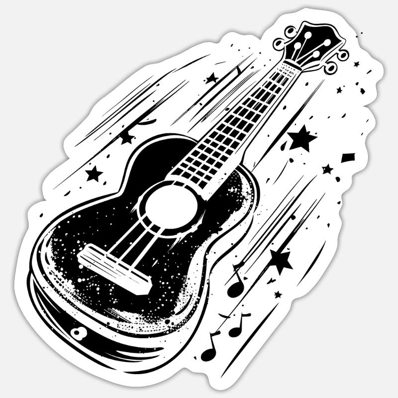 Ukulele Drawing Sticker size S (10 x 10 cm)