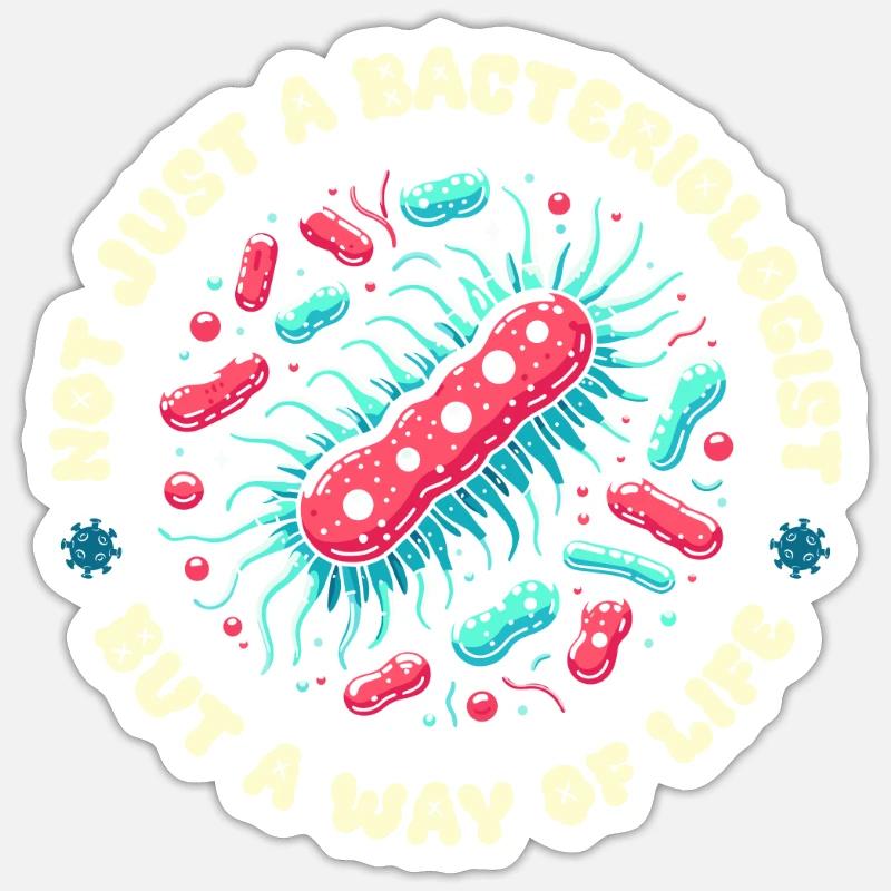Bactériologiste - Sticker taille S (10 x 10 cm) - blanc mat