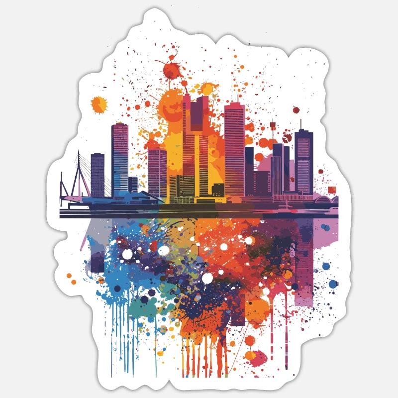 Rotterdam - Sticker size S (10 x 10 cm) - white matte