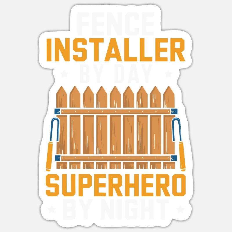 Fence installer Sticker size S (10 x 10 cm)