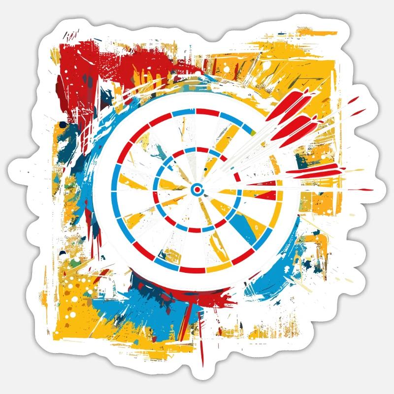 Dartscheibe Graffiti - Sticker Größe S (10 x 10 cm) - Mattweiß