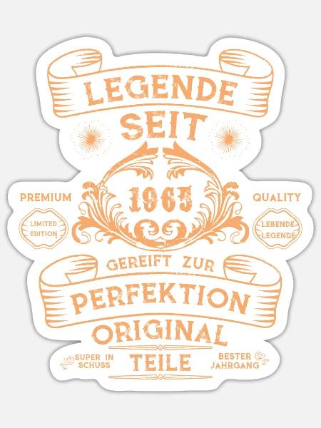 Legende seit 1965 – 60 Jahre Geburtstagsdesign - Sticker Größe S (10 x 10 cm) - Mattweiß