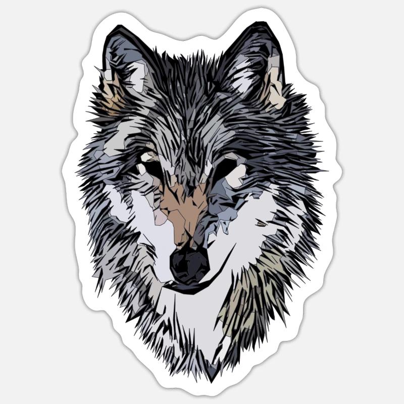 Conception graphique de visage de chien Sticker taille S (10 x 10 cm)