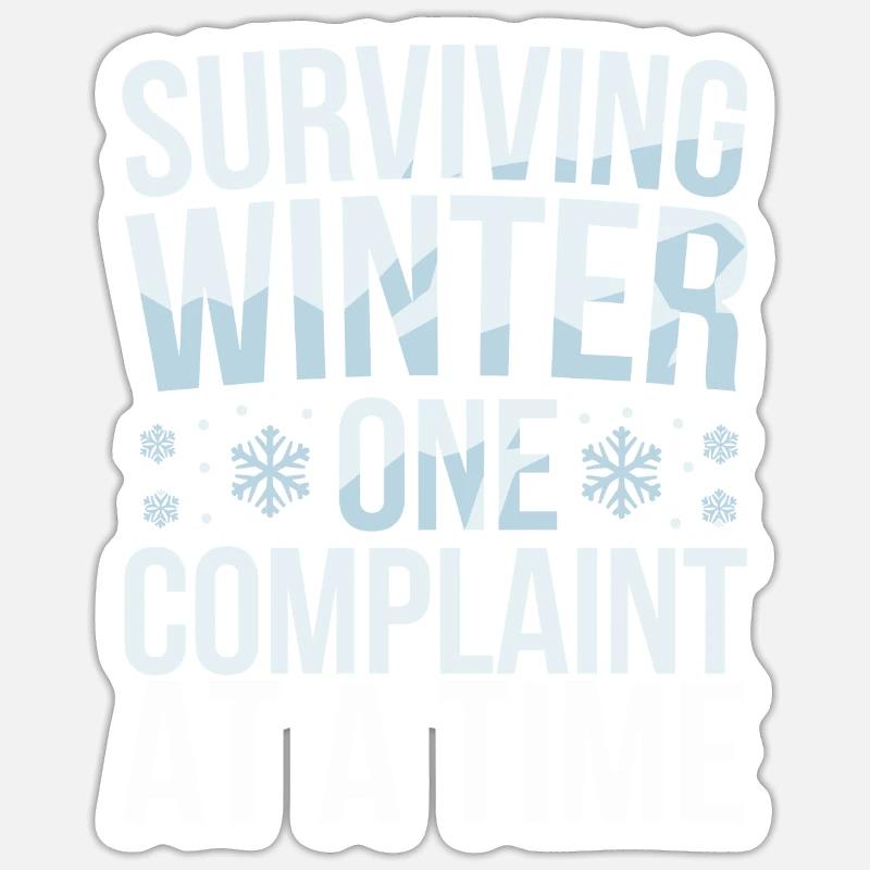 Winter-grumpy-cold-weather-complaints - Sticker size S (10 x 10 cm) - white matte