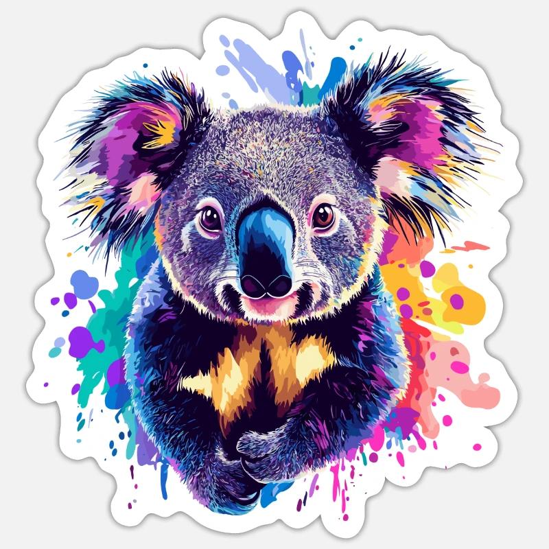 Koala - Sticker taille S (10 x 10 cm) - blanc mat