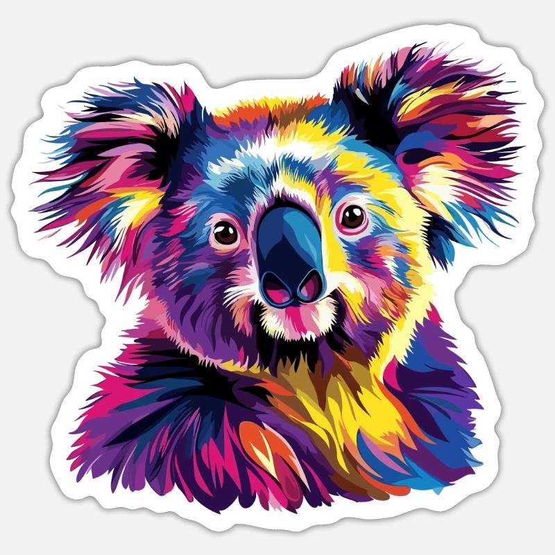 Koala - Sticker Größe S (10 x 10 cm) - Mattweiß