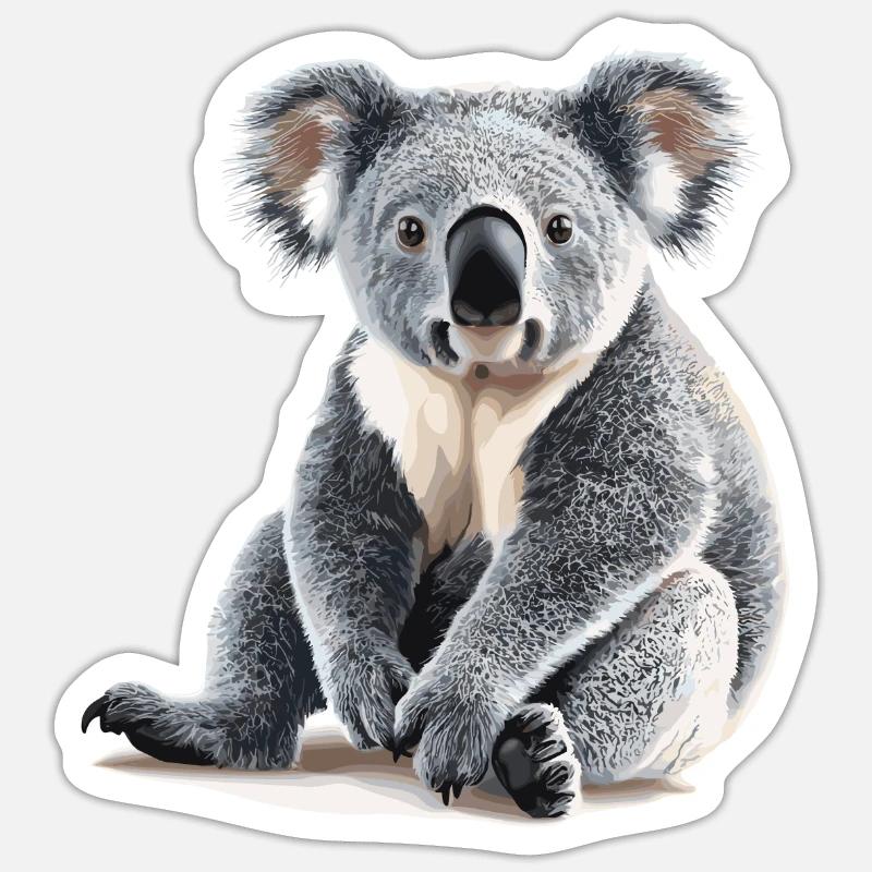 Koala bear, koala en Australie - Sticker taille S (10 x 10 cm) - blanc mat