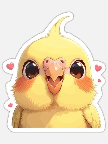 Cockatiel Nymphensittiche Nymphensittich - Sticker Größe S (10 x 10 cm) - Mattweiß