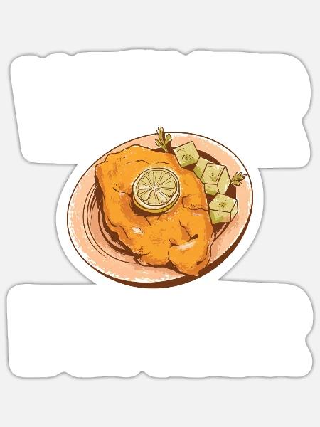 Schnitzel Wiener Schweineschnitzel Geschenk - Sticker Größe S (10 x 10 cm) - Mattweiß