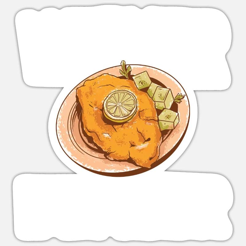Schnitzel Wiener Schweineschnitzel Geschenk - Sticker Größe S (10 x 10 cm) - Mattweiß