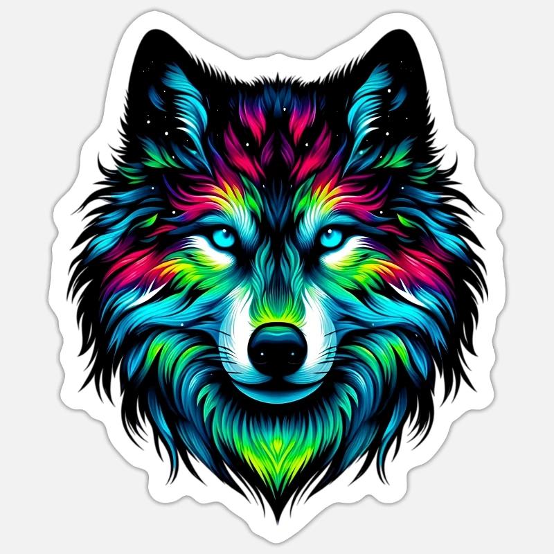 Wolf - Sticker Größe S (10 x 10 cm) - Mattweiß