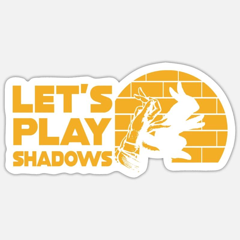 Jouons à Shadows Shadow Puppetry - Sticker taille S (10 x 10 cm) - blanc mat