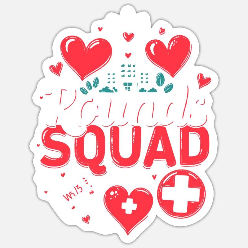 Krankenhausarzt Kader - Sticker Größe S (10 x 10 cm) - Mattweiß