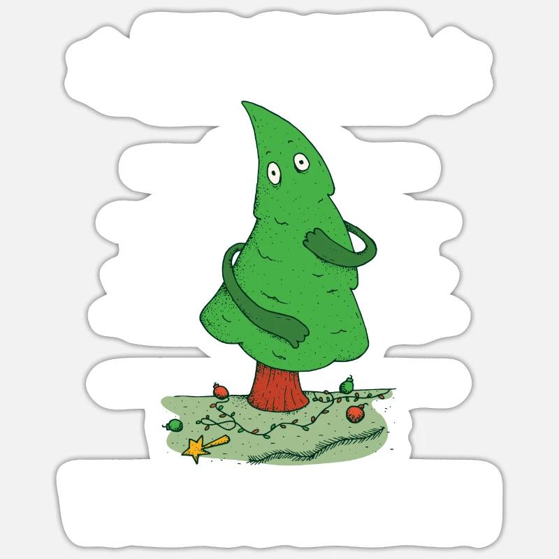 Joyeux sapin de Noël - Sticker taille S (10 x 10 cm) - blanc mat