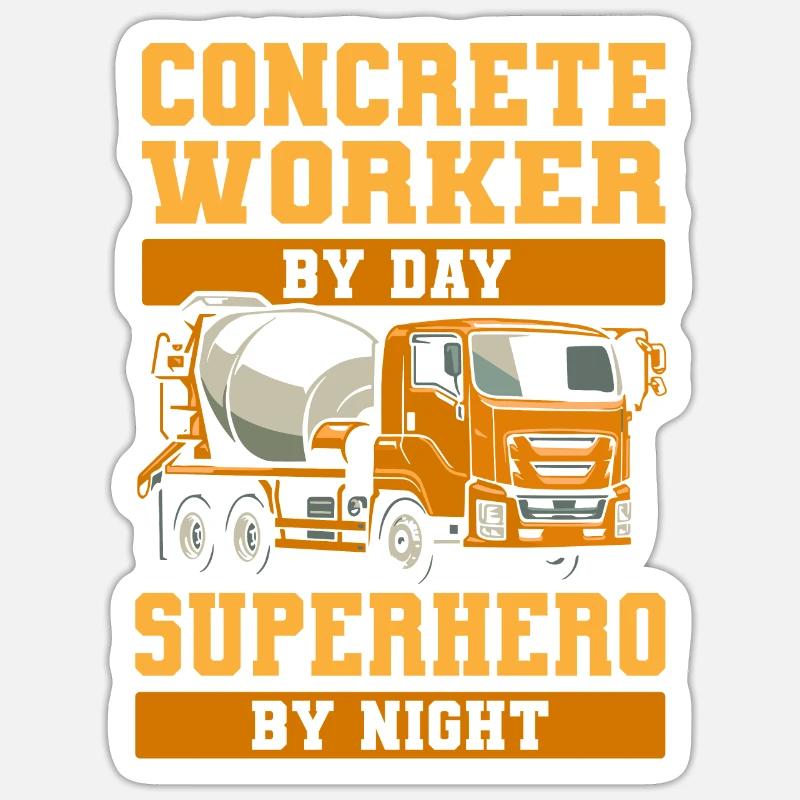 Concrete workers - Sticker size S (10 x 10 cm) - white matte