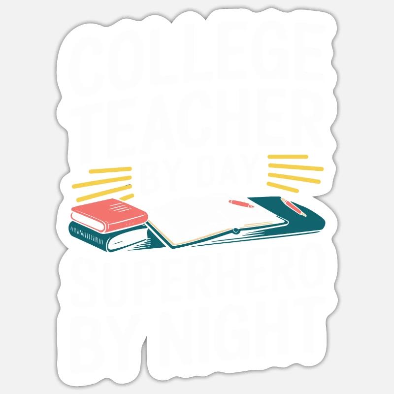 Professeur - Sticker taille S (10 x 10 cm) - blanc mat