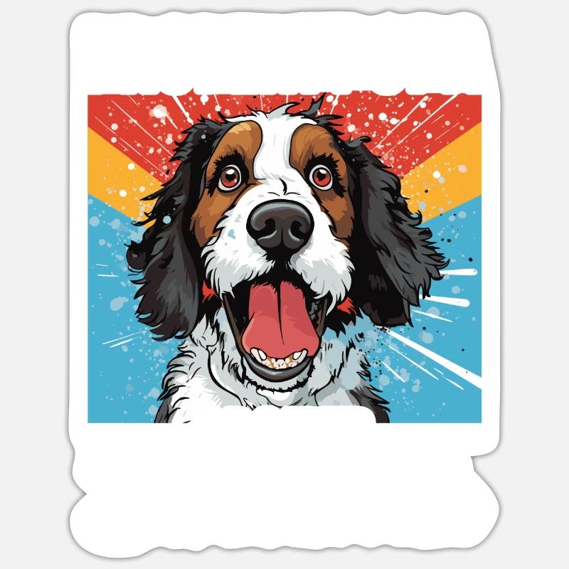Propriété d’un Bernedoodle gâté - Sticker taille S (10 x 10 cm) - blanc mat
