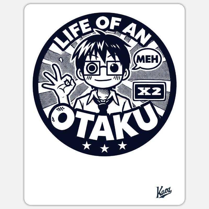 Das Leben eines Otaku - Sticker Größe S (10 x 10 cm) - Mattweiß