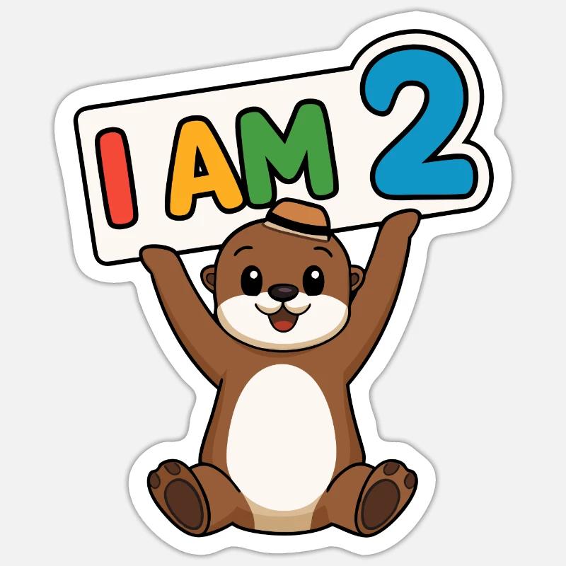 I'm 2 years second birthday - Sticker size S (10 x 10 cm) - white matte