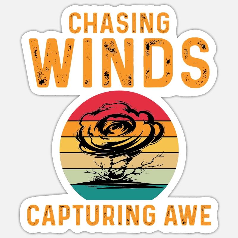 Storm Chasing: Chasing Winds, Capturing Awe Sticker size S (10 x 10 cm)