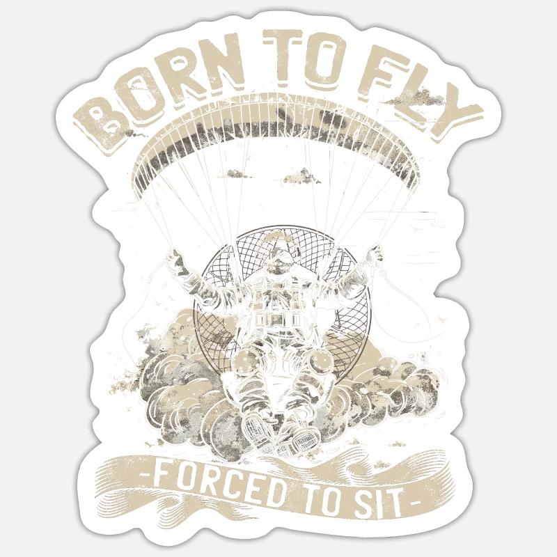 Paramoteur paramoteur - Sticker taille S (10 x 10 cm) - blanc mat