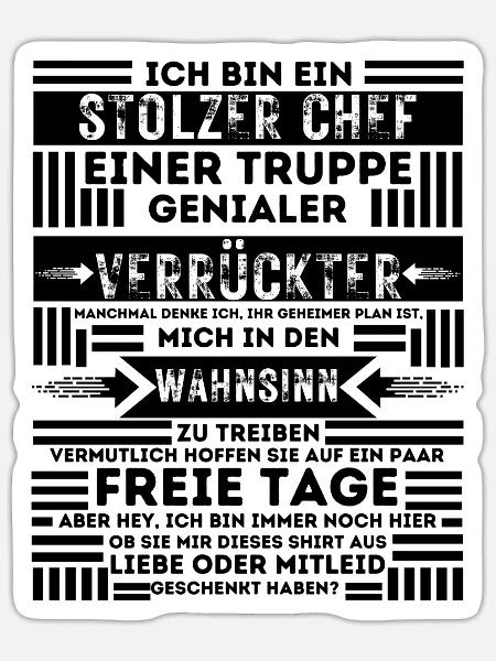 STOLZER CHEF VON VERDAMMT TOLLEN MITARBEITERN - Sticker Größe S (10 x 10 cm) - Mattweiß