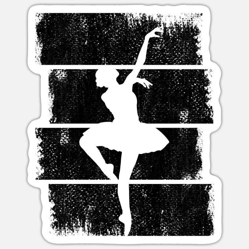 Croquis de danseuse de ballet - Sticker taille S (10 x 10 cm) - blanc mat