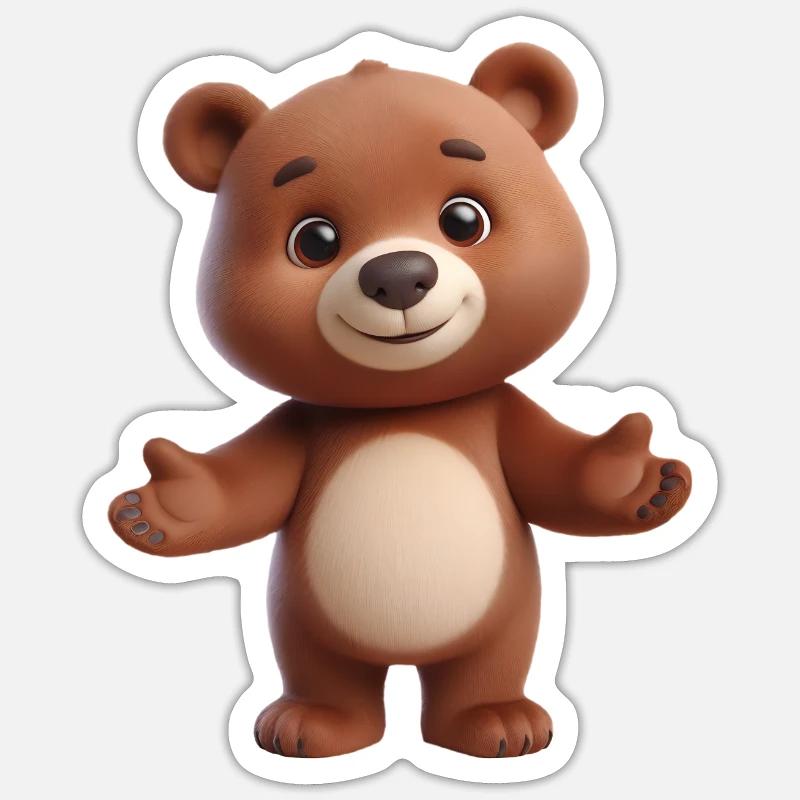 Bär 2 - Sticker Größe S (10 x 10 cm) - Mattweiß