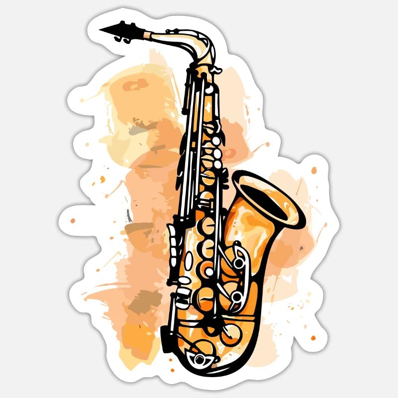Saxophone Graphics Sticker size S (10 x 10 cm)