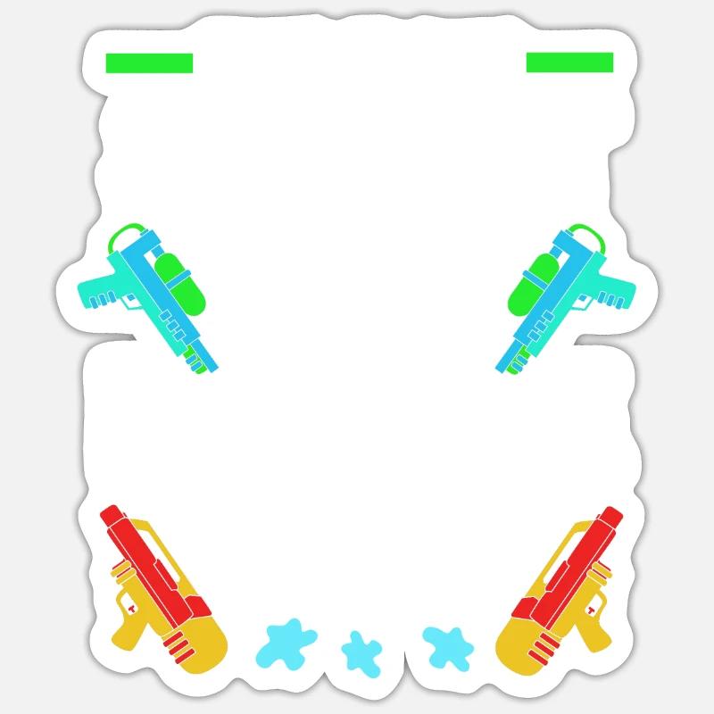 Pistolet à eau - Sticker taille S (10 x 10 cm) - blanc mat
