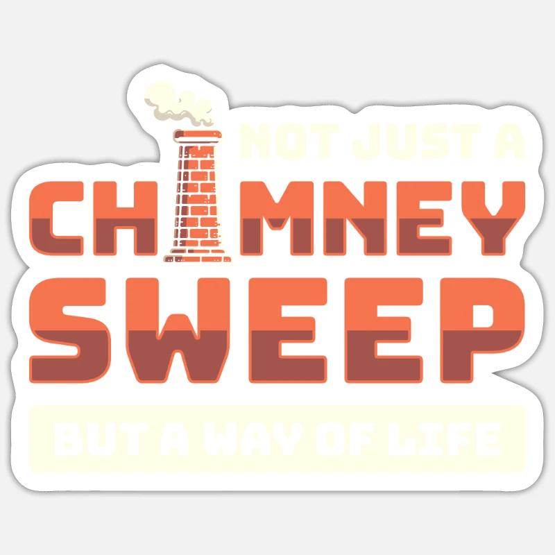 Schornsteinfeger - Sticker Größe S (10 x 10 cm) - Mattweiß