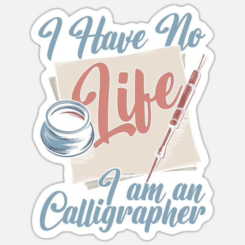 Calligraphe - Sticker taille S (10 x 10 cm) - blanc mat