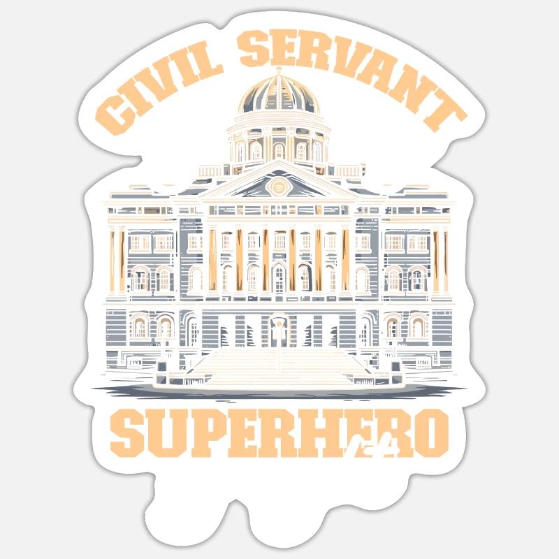 Fonctionnaire - Sticker taille S (10 x 10 cm) - blanc mat