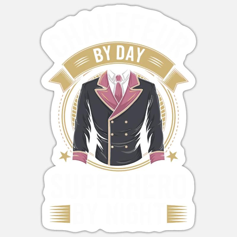 Chauffeur - Sticker Größe S (10 x 10 cm) - Mattweiß