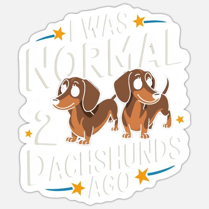 Dackel Hund - Sticker Größe S (10 x 10 cm) - Mattweiß