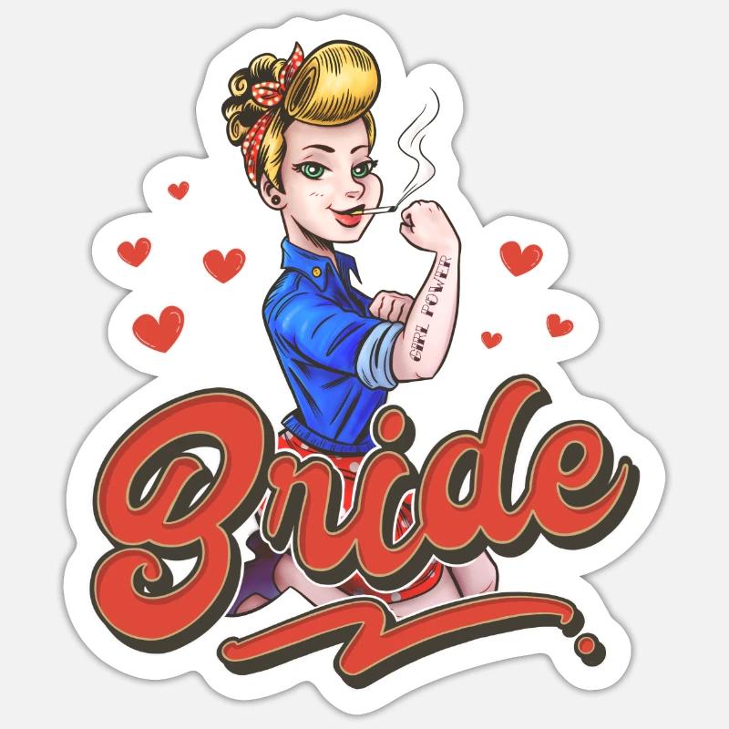 Mariée - Sticker taille S (10 x 10 cm) - blanc mat