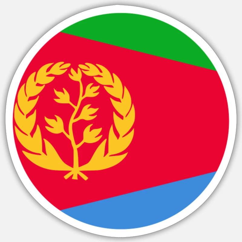 Érythrée Drapeau érythréen Érythréen - Sticker taille S (10 x 10 cm) - blanc mat
