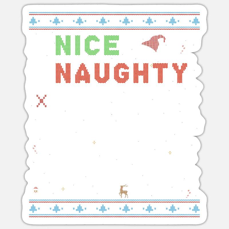 Nett oder frech - ich habe es mit dem Weihnachtsmann versucht Sticker Größe S (10 x 10 cm)