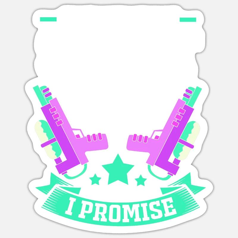 Pistolet à eau - Sticker taille S (10 x 10 cm) - blanc mat
